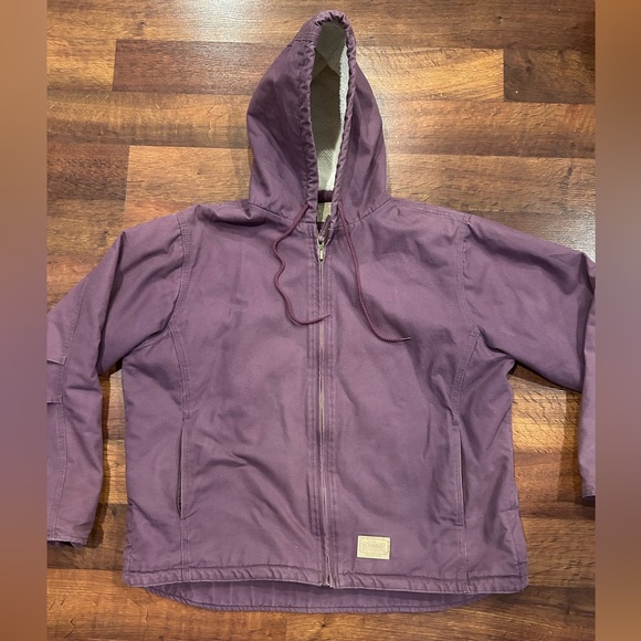 CE Schmidt Workwear Jackets & Blazers - CE Schmidt Workwear Barn Coat Women’s XL Purple Fleece-Lined Hood Canvas
